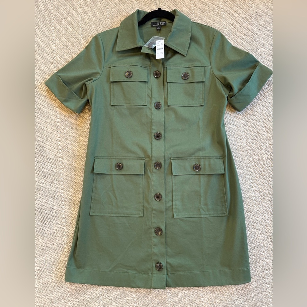 J. Crew Olive Dress with Button Accents